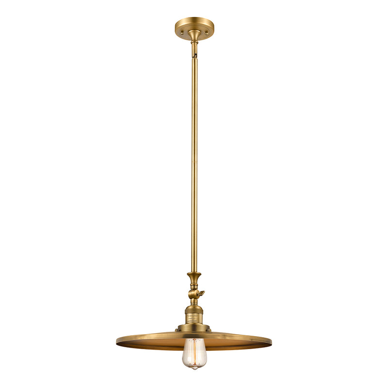 Appalachian Mini Pendant shown in the Brushed Brass finish with a Brushed Brass shade