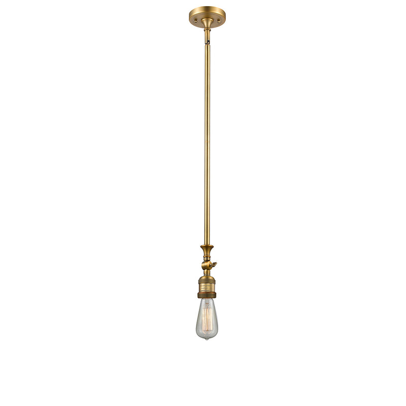 Bare Bulb Mini Pendant shown in the Brushed Brass finish