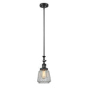 Chatham Mini Pendant shown in the Matte Black finish with a Clear shade