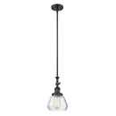 Fulton Mini Pendant shown in the Matte Black finish with a Clear shade