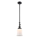 Canton Mini Pendant shown in the Matte Black finish with a Matte White shade