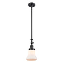 Bellmont Mini Pendant shown in the Matte Black finish with a Matte White shade