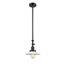 Halophane Mini Pendant shown in the Matte Black finish with a Matte White Halophane shade