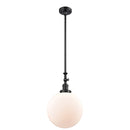 Beacon Mini Pendant shown in the Matte Black finish with a Matte White shade