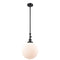 Beacon Mini Pendant shown in the Matte Black finish with a Matte White shade