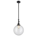 Beacon Mini Pendant shown in the Matte Black finish with a Clear shade