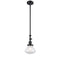 Olean Mini Pendant shown in the Matte Black finish with a Clear shade