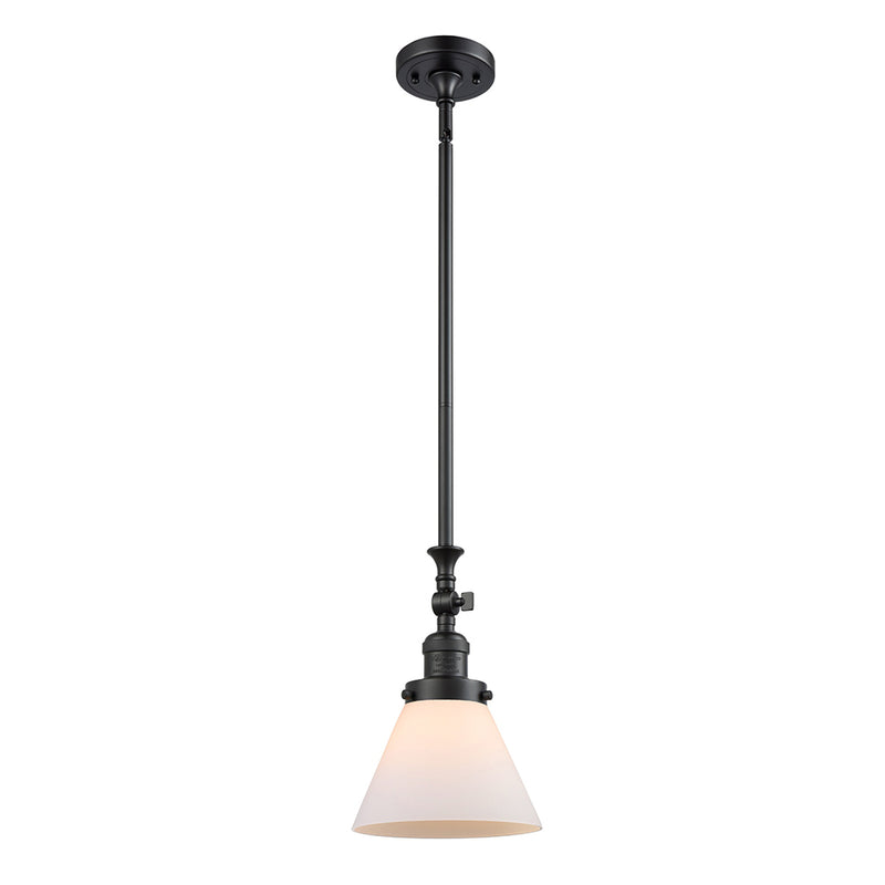 Cone Mini Pendant shown in the Matte Black finish with a Matte White shade