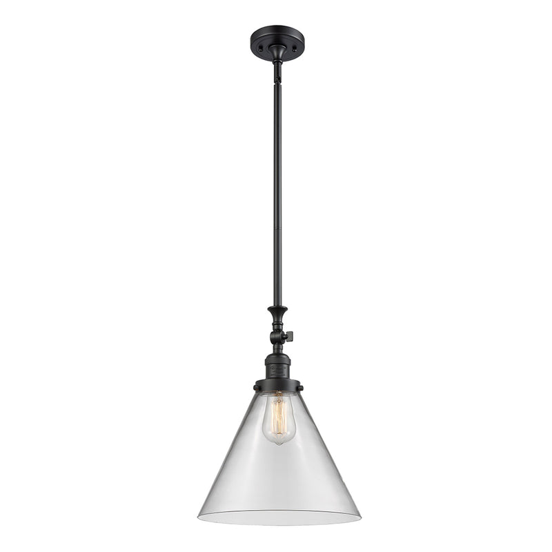 Cone Mini Pendant shown in the Matte Black finish with a Clear shade