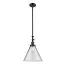 Cone Mini Pendant shown in the Matte Black finish with a Clear shade