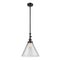 Cone Mini Pendant shown in the Matte Black finish with a Clear shade