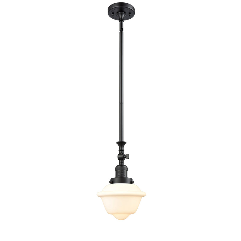 Oxford Mini Pendant shown in the Matte Black finish with a Matte White shade