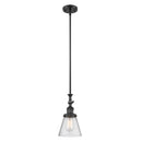 Cone Mini Pendant shown in the Matte Black finish with a Seedy shade