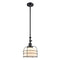 Bell Cage Mini Pendant shown in the Matte Black finish with a Matte White shade