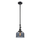 Bell Mini Pendant shown in the Matte Black finish with a Plated Smoke shade