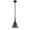 Appalachian Mini Pendant shown in the Matte Black finish with a Matte Black shade