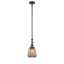 Chatham Mini Pendant shown in the Oil Rubbed Bronze finish with a Mercury shade