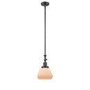 Fulton Mini Pendant shown in the Oil Rubbed Bronze finish with a Matte White shade