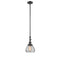 Fulton Mini Pendant shown in the Oil Rubbed Bronze finish with a Clear shade