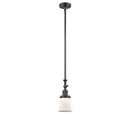 Canton Mini Pendant shown in the Oil Rubbed Bronze finish with a Matte White shade