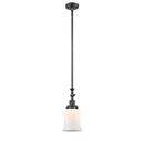 Canton Mini Pendant shown in the Oil Rubbed Bronze finish with a Matte White shade