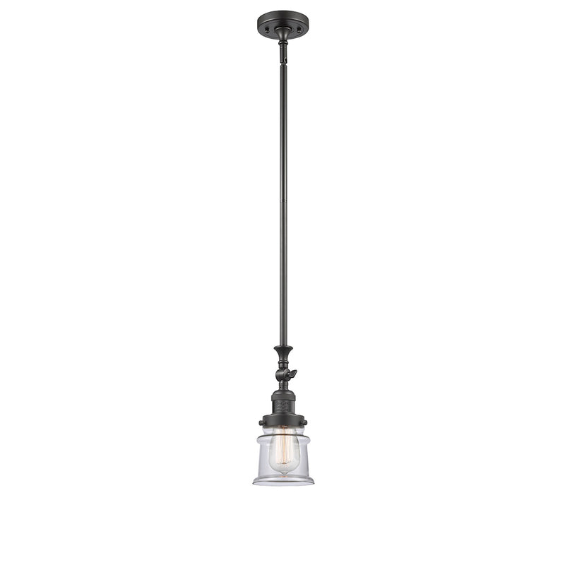 Canton Mini Pendant shown in the Oil Rubbed Bronze finish with a Clear shade