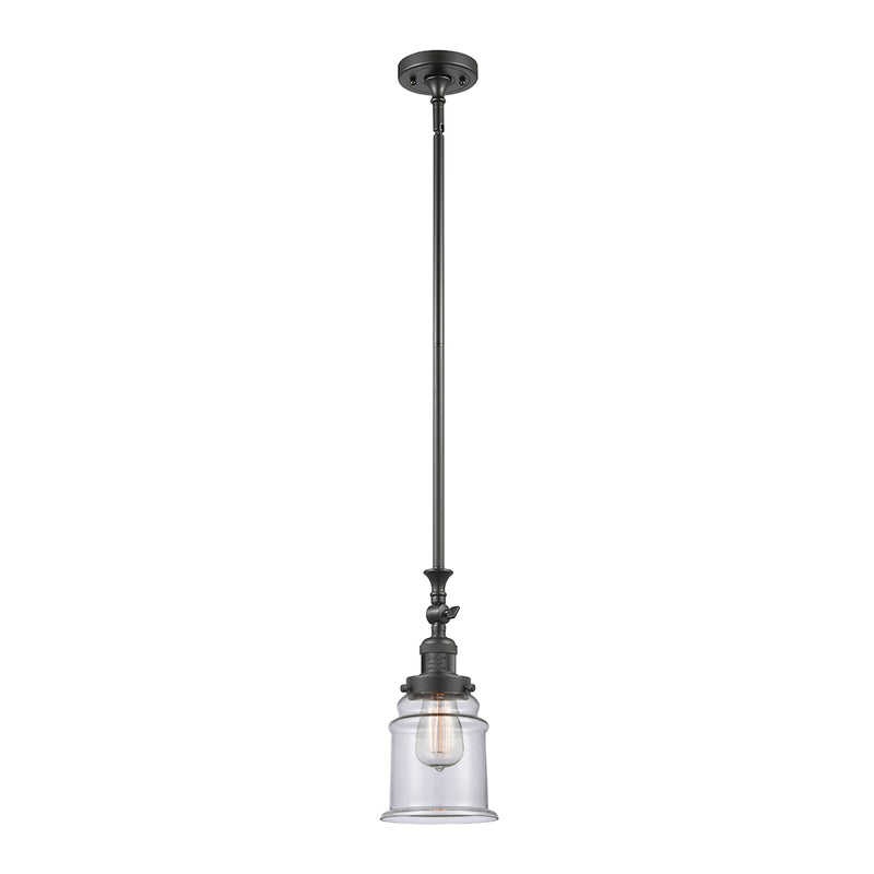 Canton Mini Pendant shown in the Oil Rubbed Bronze finish with a Clear shade