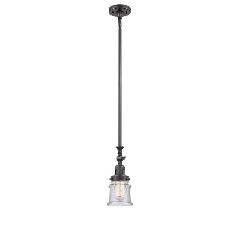 Canton Mini Pendant shown in the Oil Rubbed Bronze finish with a Seedy shade