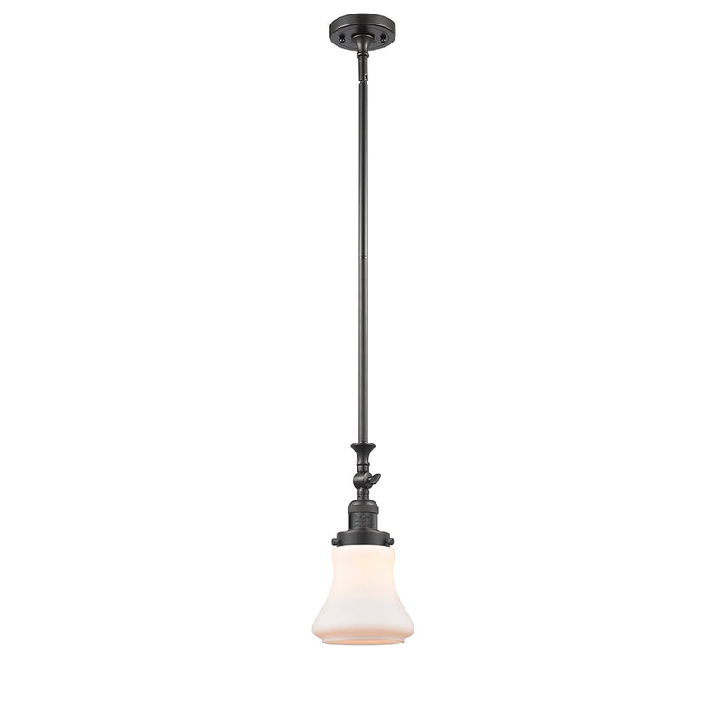 Bellmont Mini Pendant shown in the Oil Rubbed Bronze finish with a Matte White shade