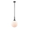 Beacon Mini Pendant shown in the Oil Rubbed Bronze finish with a Matte White shade