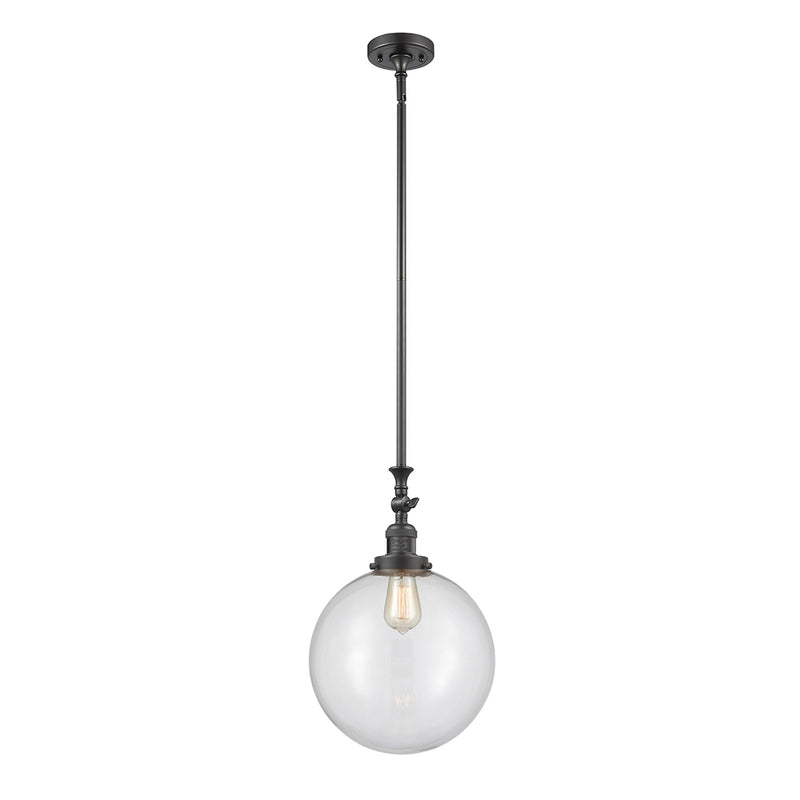 Beacon Mini Pendant shown in the Oil Rubbed Bronze finish with a Clear shade