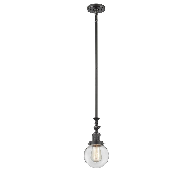 Beacon Mini Pendant shown in the Oil Rubbed Bronze finish with a Clear shade