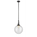 Beacon Mini Pendant shown in the Oil Rubbed Bronze finish with a Seedy shade