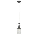 Colton Mini Pendant shown in the Oil Rubbed Bronze finish with a Clear Halophane shade