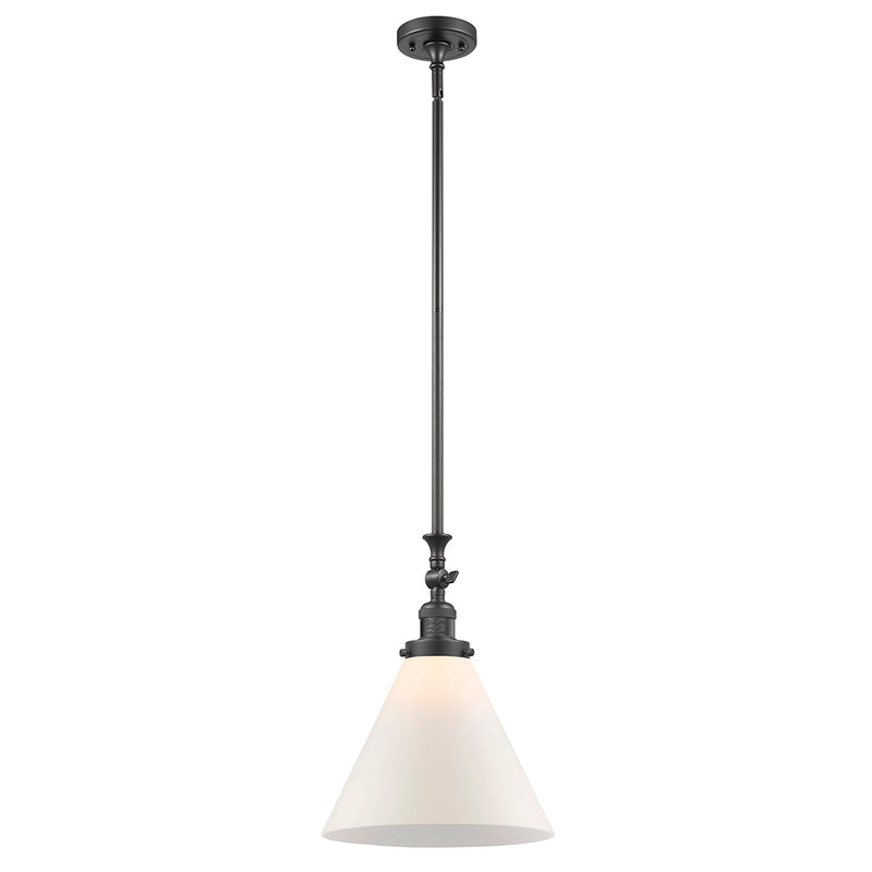 Cone Mini Pendant shown in the Oil Rubbed Bronze finish with a Matte White shade