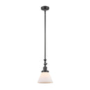 Cone Mini Pendant shown in the Oil Rubbed Bronze finish with a Matte White shade