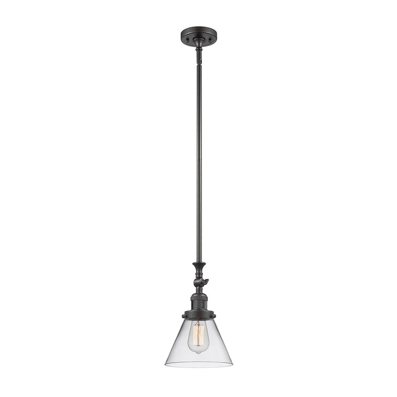 Cone Mini Pendant shown in the Oil Rubbed Bronze finish with a Clear shade