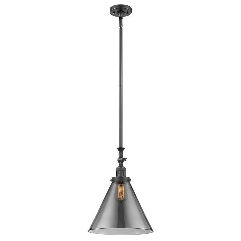 Cone Mini Pendant shown in the Oil Rubbed Bronze finish with a Plated Smoke shade
