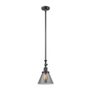 Cone Mini Pendant shown in the Oil Rubbed Bronze finish with a Plated Smoke shade