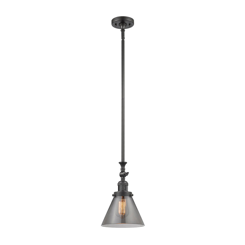 Cone Mini Pendant shown in the Oil Rubbed Bronze finish with a Plated Smoke shade