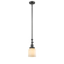 Bell Mini Pendant shown in the Oil Rubbed Bronze finish with a Matte White shade