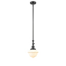 Oxford Mini Pendant shown in the Oil Rubbed Bronze finish with a Matte White shade