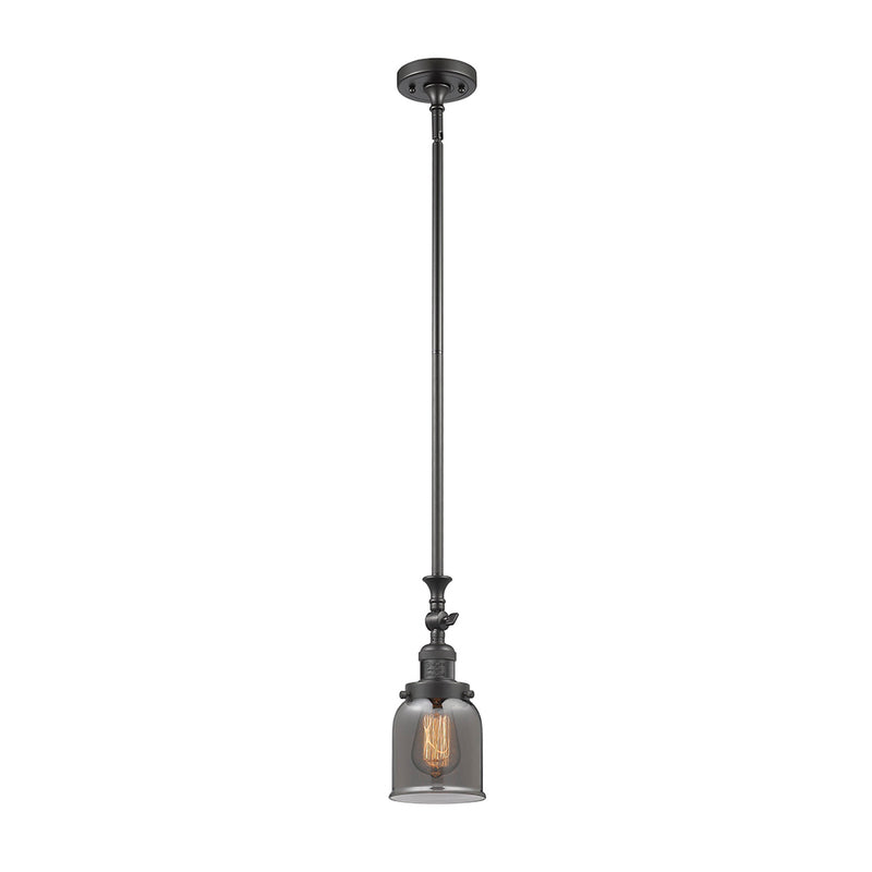 Bell Mini Pendant shown in the Oil Rubbed Bronze finish with a Plated Smoke shade