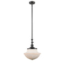 Oxford Mini Pendant shown in the Oil Rubbed Bronze finish with a Matte White shade