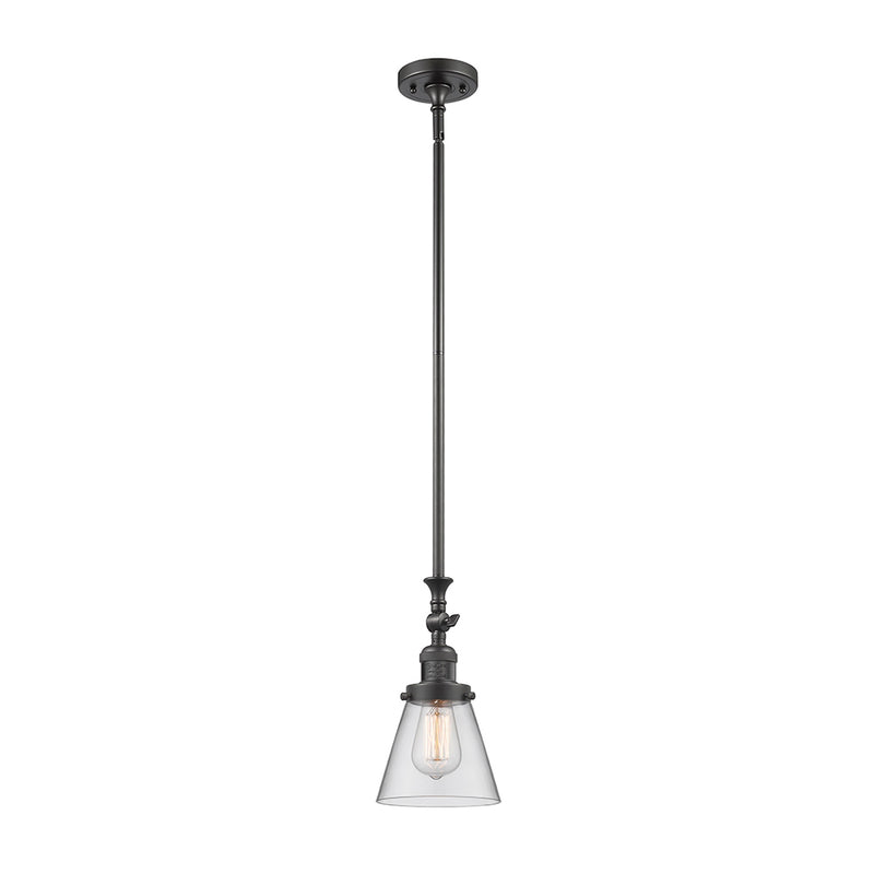 Cone Mini Pendant shown in the Oil Rubbed Bronze finish with a Clear shade