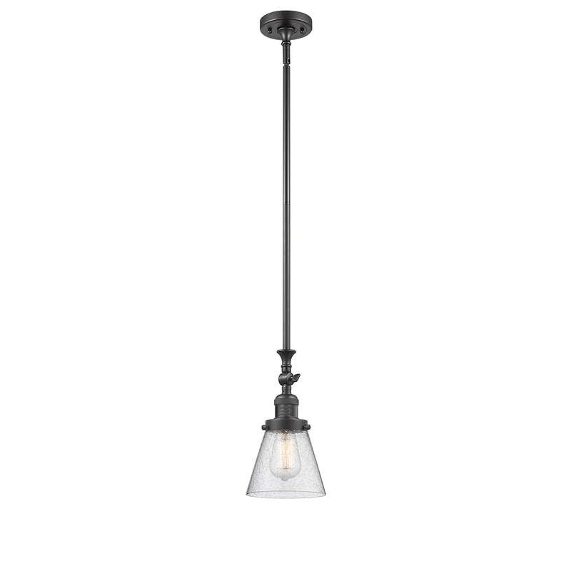 Cone Mini Pendant shown in the Oil Rubbed Bronze finish with a Seedy shade