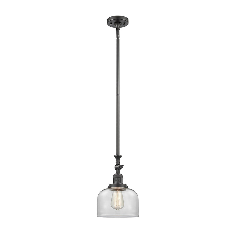 Bell Mini Pendant shown in the Oil Rubbed Bronze finish with a Clear shade