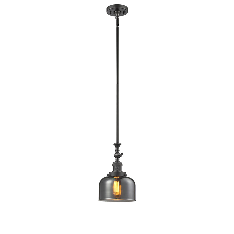 Bell Mini Pendant shown in the Oil Rubbed Bronze finish with a Plated Smoke shade