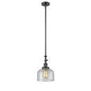 Bell Mini Pendant shown in the Oil Rubbed Bronze finish with a Seedy shade