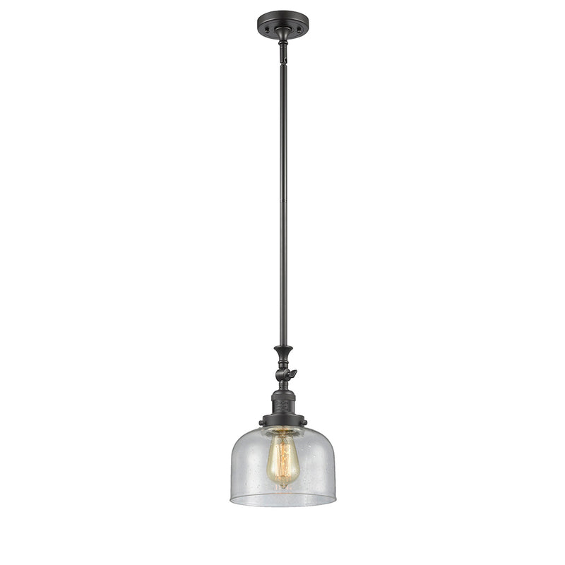 Bell Mini Pendant shown in the Oil Rubbed Bronze finish with a Seedy shade